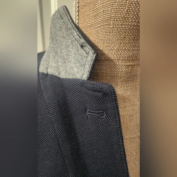 Banana Republic Factory Navy Blue Knit Academy Blazer Size 0 - Picture 10 of 10